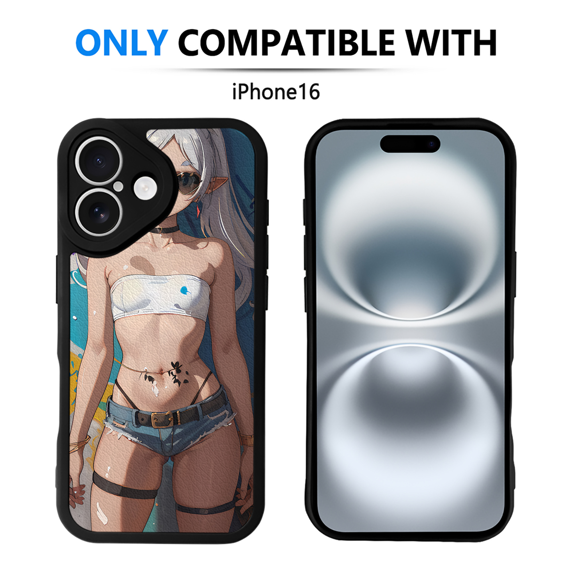 （画像用） 葬送のフリーレン Frieren 【iPhone 16シリーズ対応】シリコンスマホケース（レザー調） 材質：シリコン